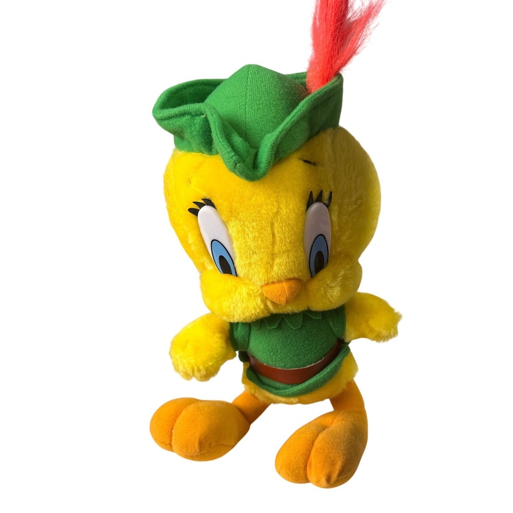 Vintage 1997 Looney Tunes Tweety Bird Robin Hood Plush Warner Bros Stuffed Toy